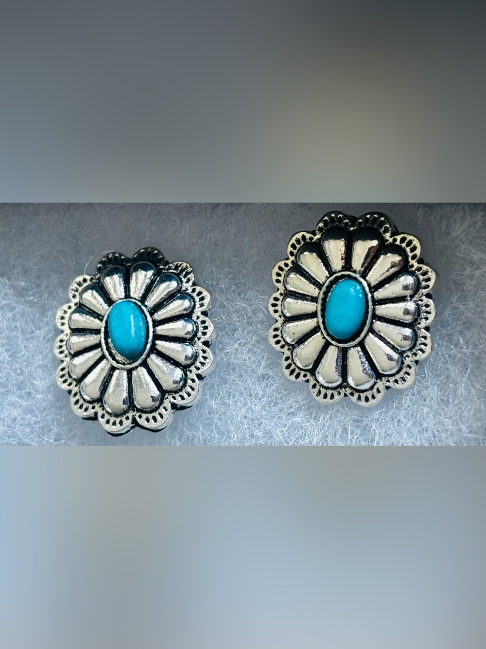 Turquoise Floral Earrings in Sterling Silver
